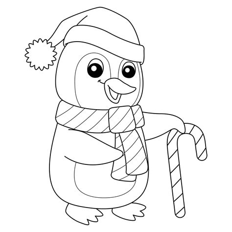 Fun Penguin In Christmas coloring page - Download, Print or Color Online for Free