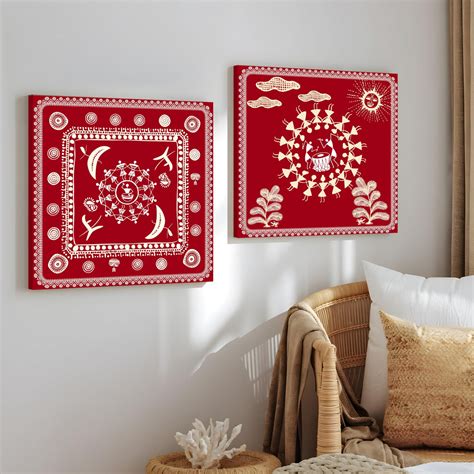 Villagers Celebrating Festival Warli Painting, Traditional Indian Maha ...