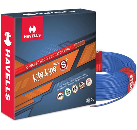 HAVELLS LIFE LINE PLUS S3 HRFR CABLES 1.0MM 90MTR LENGTH COPPER WIRE ...