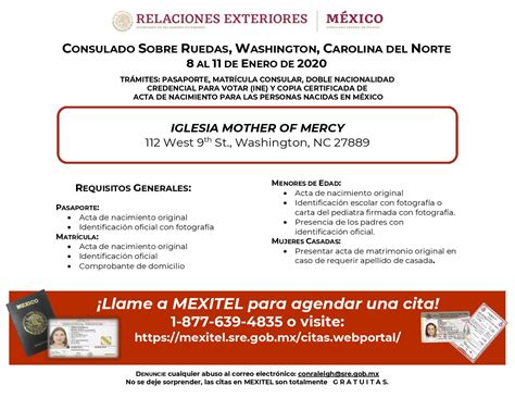 Consulado Sobre Ruedas Raleigh; fechas para TODO 2020 – Conexión Migrante