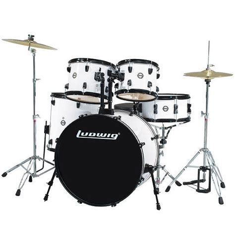 Ludwig Accent Drive White Acoustic Drum Kit - 5 Piece – BAJAAO.COM
