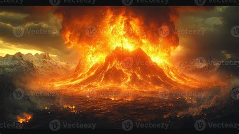 Image result for Exploding Volcano Landscape Simple