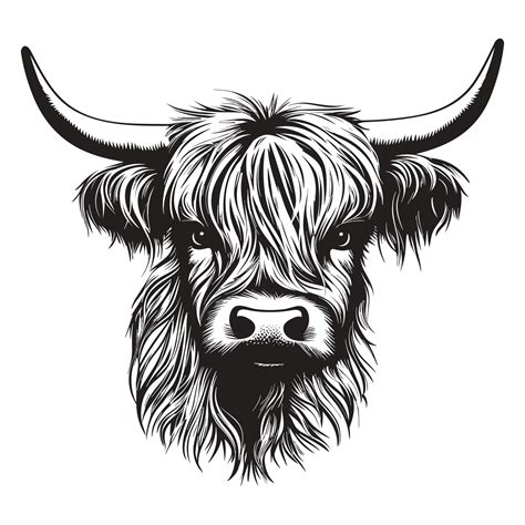 Beautiful Highland Cow Silhouette - 25070135 PNG