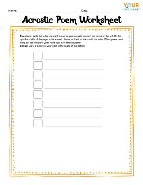 Free Printable Acrostic Poems Worksheets - Free Printable 2024