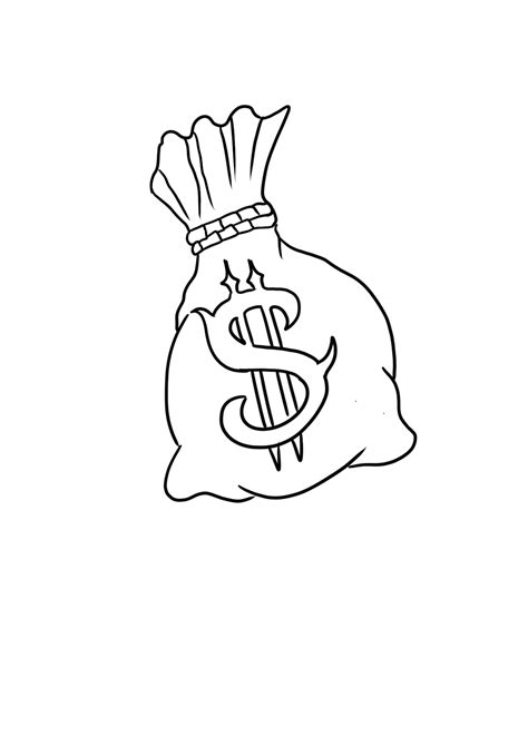 Money Bag Tattoo Outline