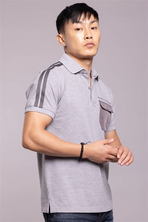 Med Grey Half Sleeves Pique Polo Tee – ROOKIES
