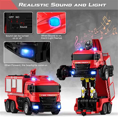 Aomifmik Fire Truck Transform Remote Control Truck, RC Truck with Water ...