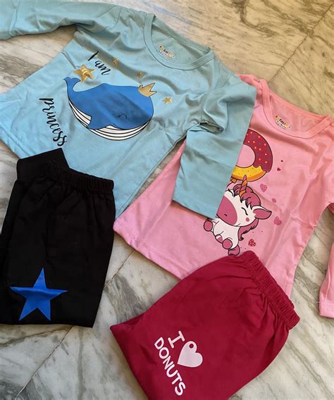 Buy Kuchipoo Baby Girl Regular Fit Cotton T-Shirts and Pyjamas Set (KUC ...