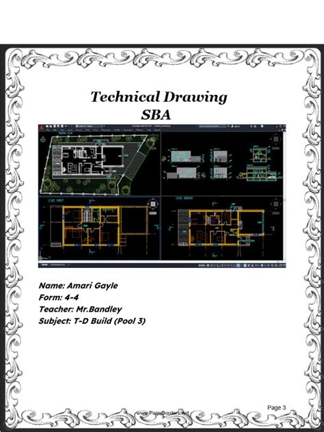 Image result for Technical Drawing SBA Reflection Example