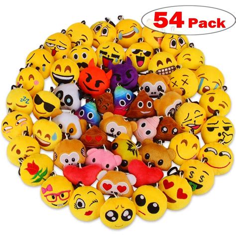 Aitey Emoji Keychain Mini Plush Pillows Cute Key Chains, Emojis ...