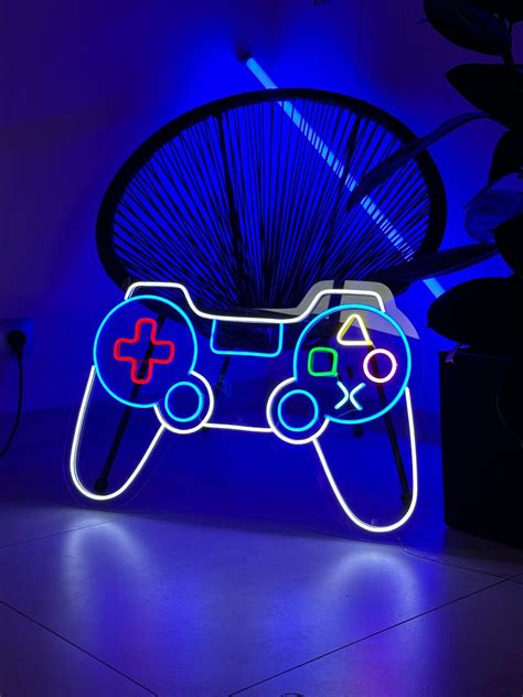 Gamepad Neon Sign Gamer Custom Neon Sign Joystick Neon Sign Neon Sign ...