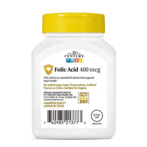 Mua 21st Century Folic Acid 400 mcg Tablets, 250 Count trên Amazon Mỹ chính hãng 2024 | Fado