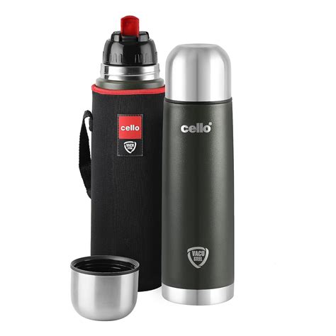 Cello Duro Tuff Steel Series- Flip Double Walled Stainless Steel Water ...