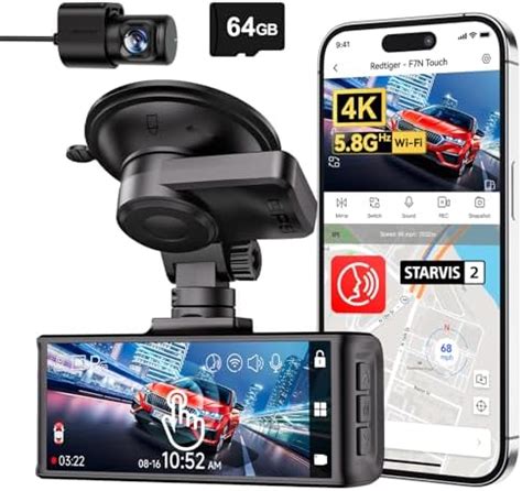 REDTIGER F7NT 4K Dual Channel Dash Cam, STARVIS 2 Sensor, 3.18" Touch ...
