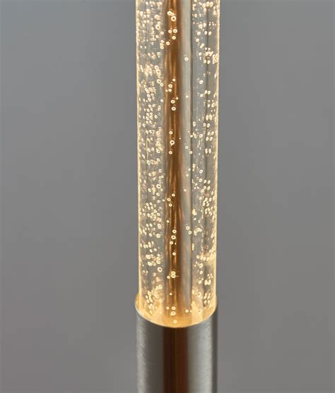 White Shaded Chrome Floor Lamp with Bubble Detail