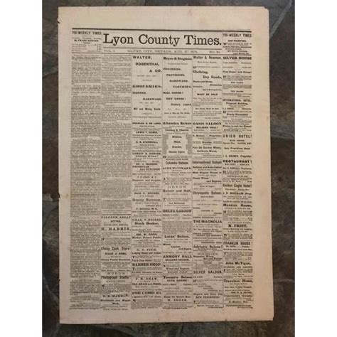 19thc Wild West Newspaper, Silver City Nevada Auction