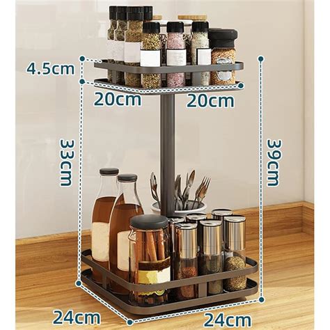 YunNasi 2 Tier Lazy Susan Organizer Big Enough Spinning Rack India | Ubuy