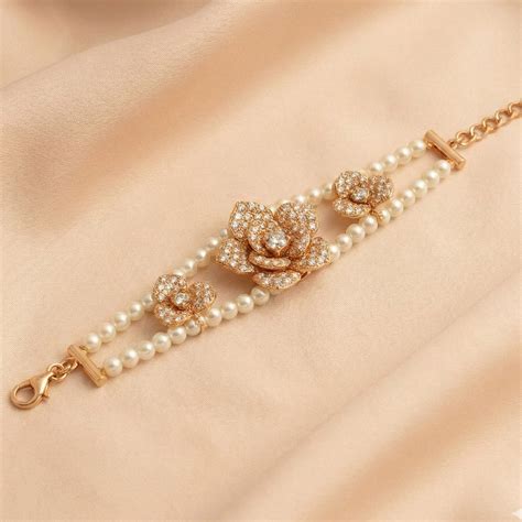 Rose Gold Two Line Pearl Bracelet – Estele