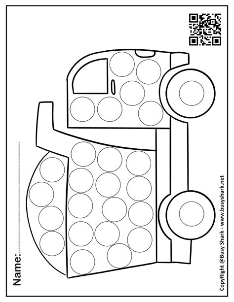 Free printable vehicle dot marker coloring pages dot markers dot marker ...