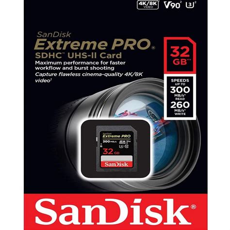 SanDisk Extreme Pro UHS-II 32GB SD Memory Card SDHC 300Mb/s