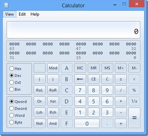 Using Windows Calculator 的图像结果