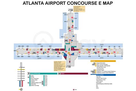 Atlanta Airport Terminal Map - Atlanta Airport Food, Shops Guide