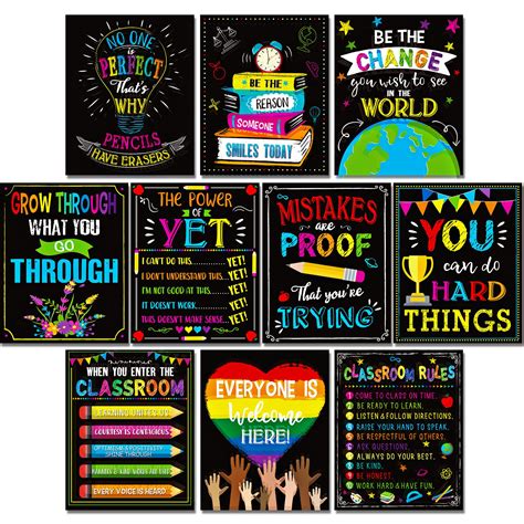 Buy Pajean 10 Pcs Motivational Classroom s Greenery Eucalyptus Growth ...