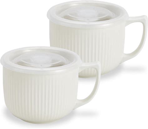 Amazon.com | NUTRIUPS 32oz Ceramic Soup Bowls with Handles and Vented ...