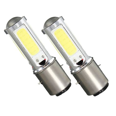Whitleys 2X BA20D H6 4 COB LED Motorcycle Bike Moped Scooter ATV ...