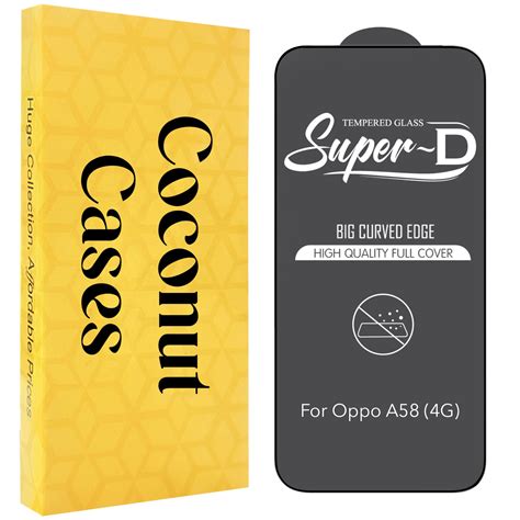 (Pack of 2) Tempered Glass For Oppo A58 4G Military-Grade Gorilla Scre ...