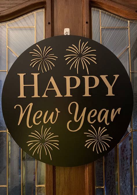 Happy New Year Sign. Door Hanger. Wall Hanger. - Etsy UK | Happy new ...