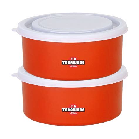 Buy Tara Ware Safe & Leak Proof Microwave Lunch Boxes, Outer Plastic & Inner Stainless Steel ...