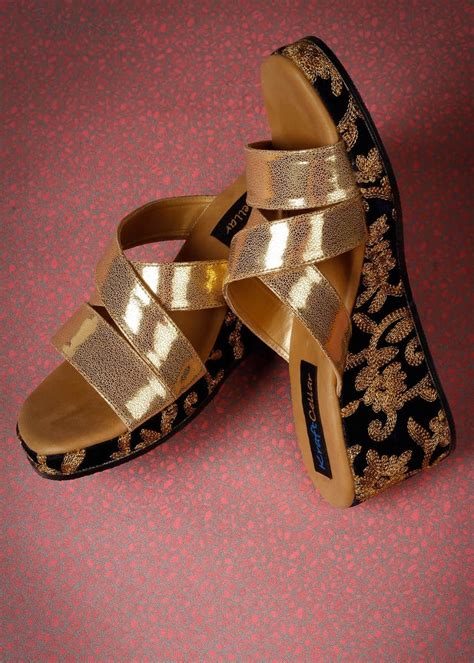 Get Gota Patti Trim Textured Heels at ₹ 699 | LBB Shop