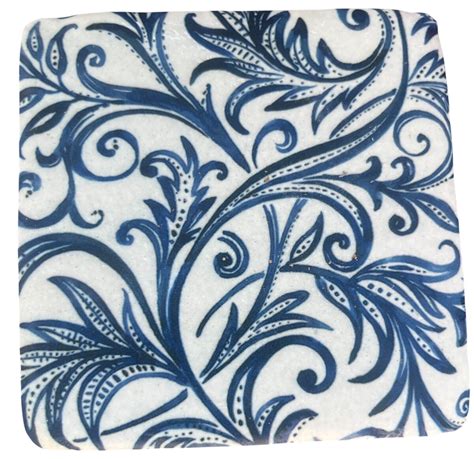 Gisela Graham 4 pack indigo wallpaper coasters - The Potting Shed