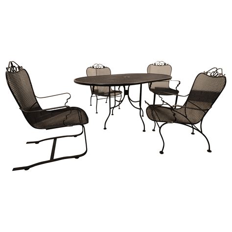 Vintage Woodard Wrought Iron Patio Set Briarwood "Daisy Barrel" Patio ...