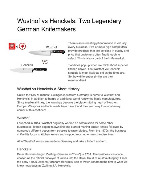 PPT - Wusthof vs Henckels Two Legendary German Knifemakers PowerPoint ...