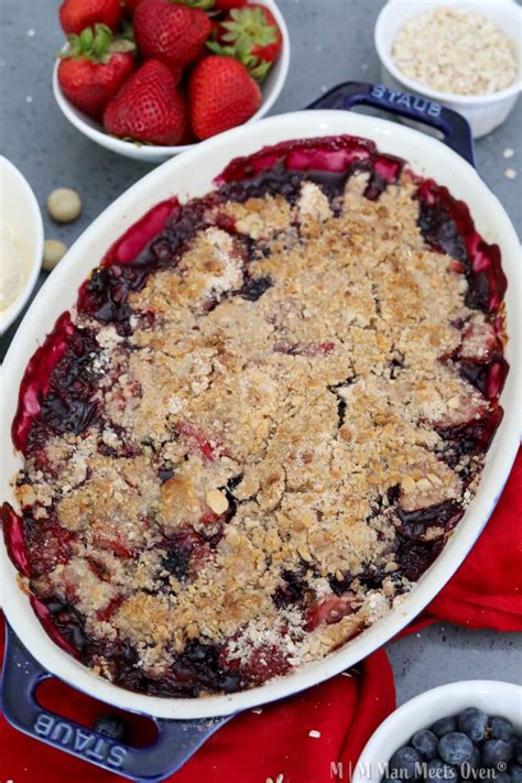 Strawberry and Blueberry Crisp - Man Meets Oven