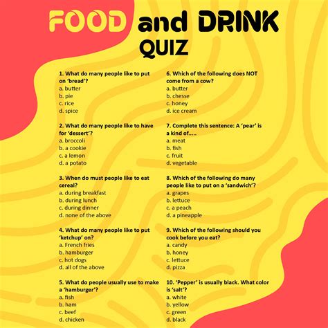 Food Trivia Questions - 10 Free PDF Printables | Printablee