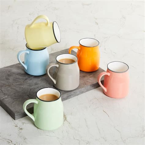 Buy Corsica Set of 6 Bone China Small Coffee Mugs - 180ml from Corsica ...