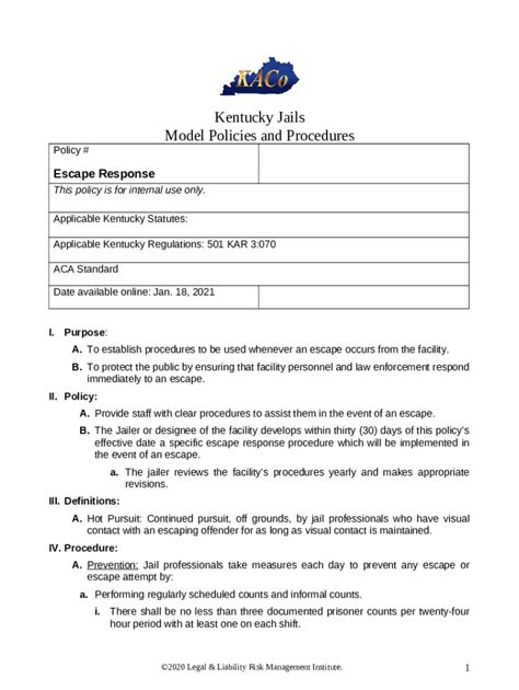 Louisville Metro Department of Corrections Inmate Handbook Doc Template ...