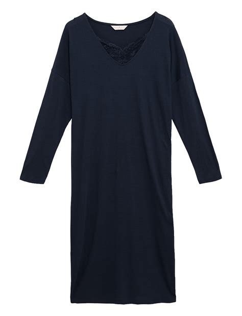 Buy Cotton Modal Lace Trim Nightdress at Marks & Spencer