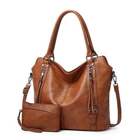 Italish Set Of 2 Brown Light Weight Pu Leather Handbag For Women Price ...