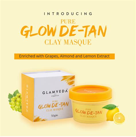 Glamveda: Pure Glow Detan Cooling Clay Mask - 50g