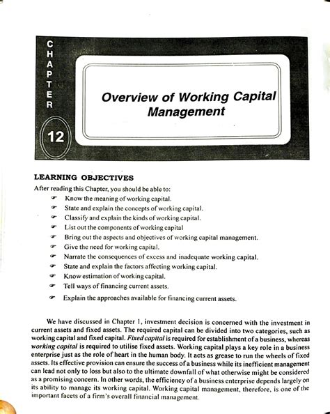 Working Capital - No special description - C H A P Overview of Working ...