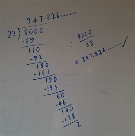 8000 ÷ 23 divide in full explaination - Brainly.in