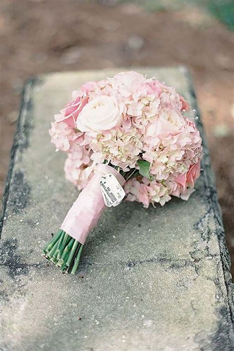 hydrangea wedding bouquet pink
