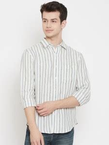 Clothes Encounters Men Striped Casual White Shirt - Buy Clothes ...