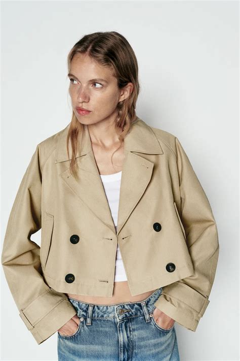 SHORT TRENCH STYLE JACKET - taupe brown | ZARA United States | Jackets ...