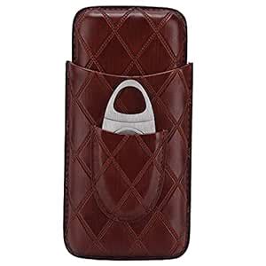 Cigar Case, Proper Humidity Leather Cigar Case Plaid Texture for Office ...
