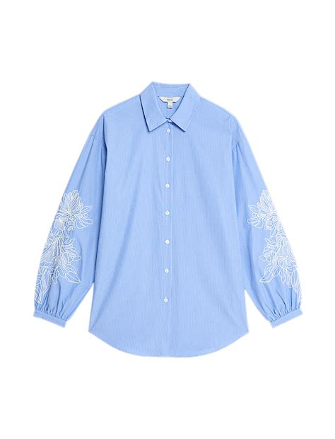 Buy Pure Cotton Striped Lace Detail Shirt at Marks & Spencer